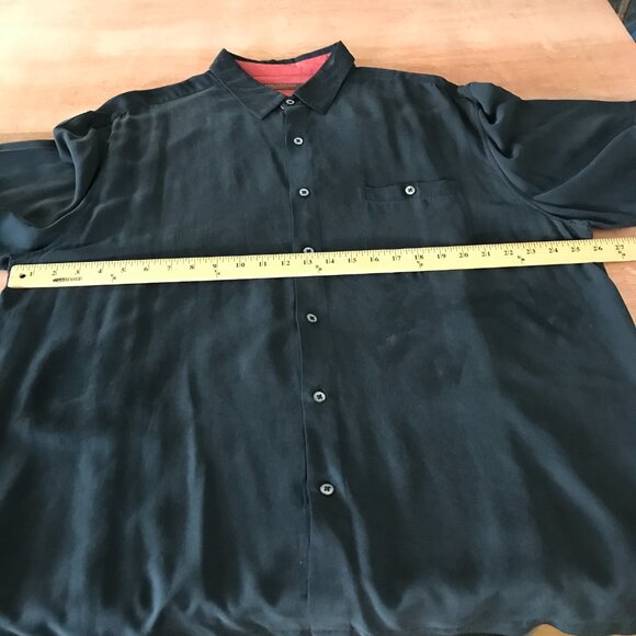 Tori Richard Shirt Men 2XL Black Winged Guitar Button Up Pocket Silk Blend 17332 - Picture 7 of 11